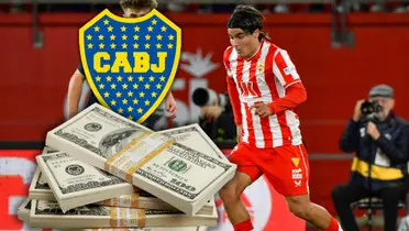 Luka Romero, el escudo de Boca y dólares.