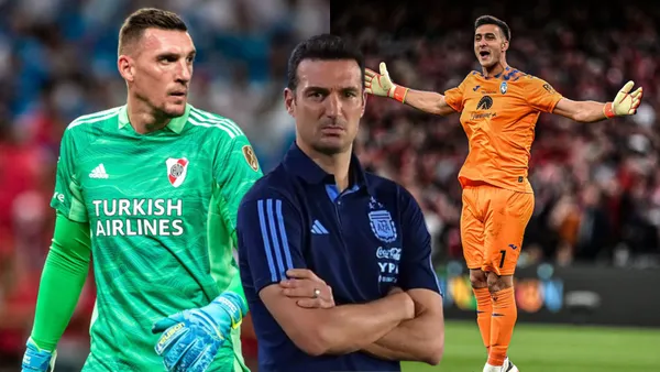 Armani, Musso y Scaloni.