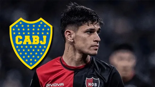 Brian Aguirre con la camiseta de Newells.