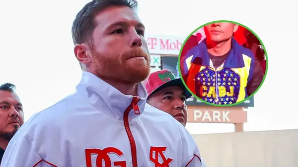 'Canelo' Álvarez mordiéndose los labios antes de hacer el pesaje para la pelea vs Munguia.