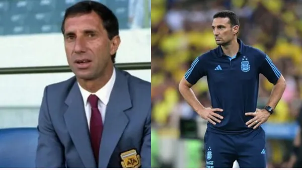 Carlos Salvador Bilardo y Lionel Scaloni.