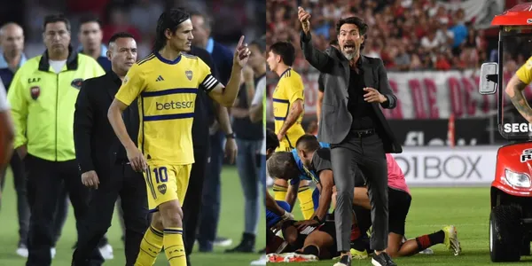 Cavani y Eduardo Domínguez.