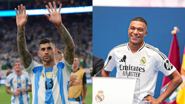 Cuti Romero y Kylian Mbappé