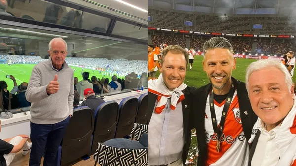 D´Onofrio en el Más Monumental- Brito, Patanian y Demichelis festejando