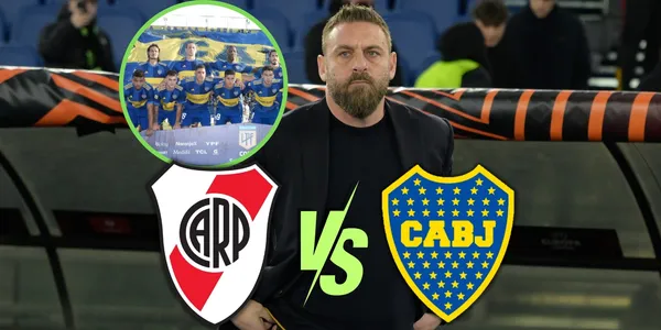De Rossi junto al equipo de Boca de cara al superclásico.