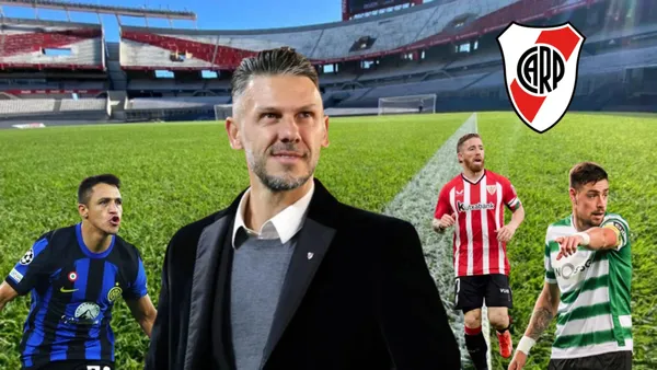 Demichelis sonriendo, rodeado por Sánchez, Muniain y Coates.