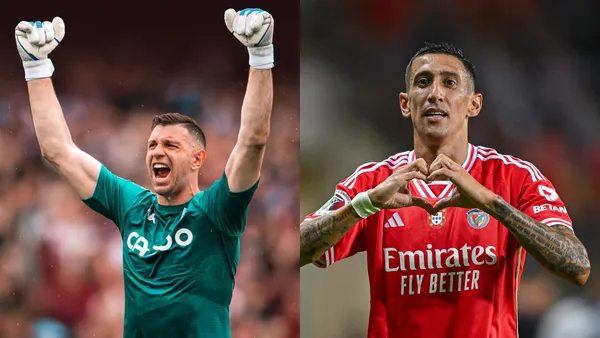 Di María y Dibu Martínez