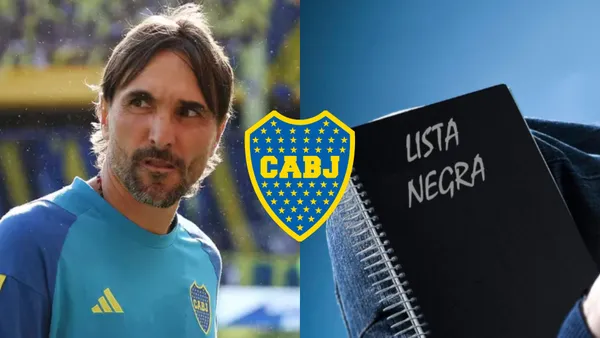 Diego Martínez durante un partido de Boca y con su remera de entrenamieto.