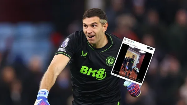 El Aston Villa venció 1-0 al líder, Arsenal, y el campeón del mundo festejó a lo Dibu.