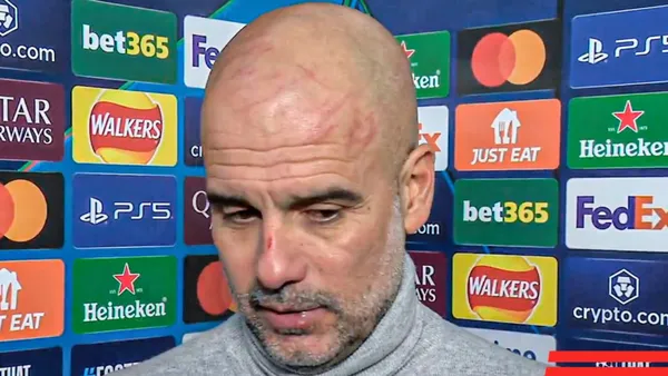 El entrenador español apareció con rasguños post derrota de Manchester City.