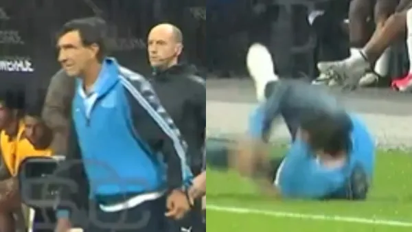 El entrenador protagonizó un divertido momento.