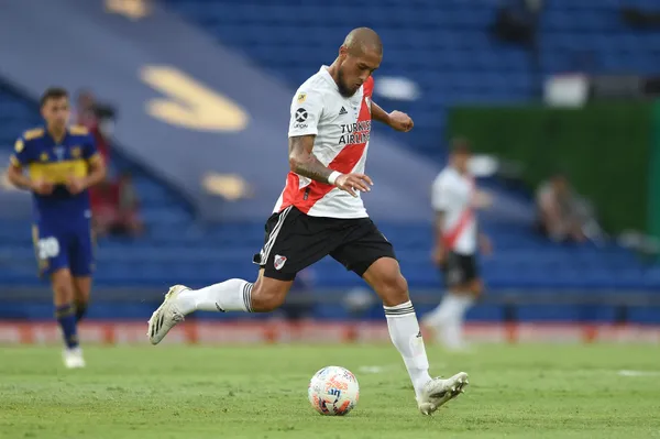 El zaguero de River Plate pasó su tiempo libre alejado de los flashes y las cámaras.