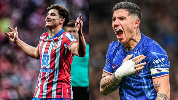 Enzo Fernández y Julián Álvarez