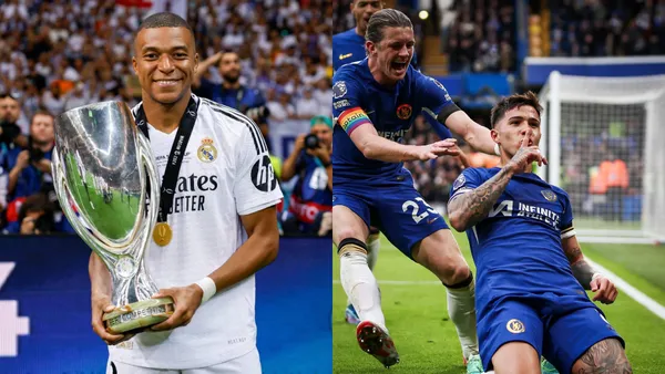 Enzo Fernández y Kylian Mbappé