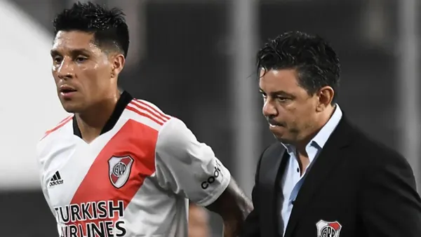 Enzo Pérez y Marcelo Gallardo en River.