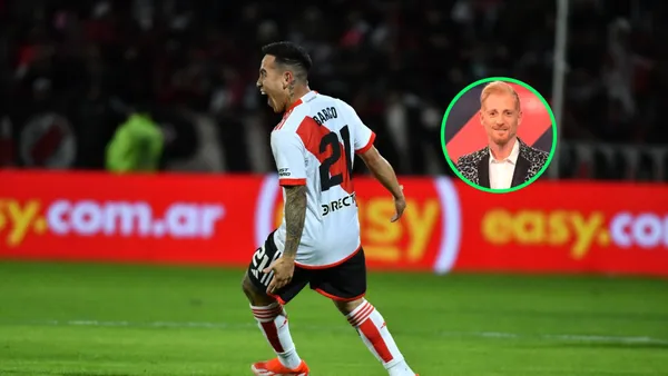 Esequiel Barco festejando en River