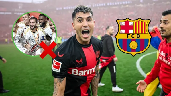 Exequiel Palacios festeja durante un partido del Bayer Leverkusen.