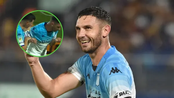 Gol y sonrisa de Maravilla Martínez con la camsieta de Racing.