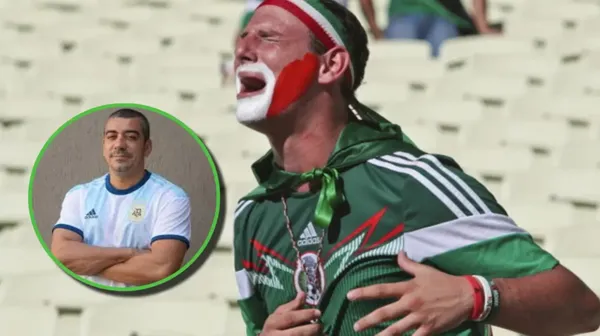Hincha mexicano llorando.