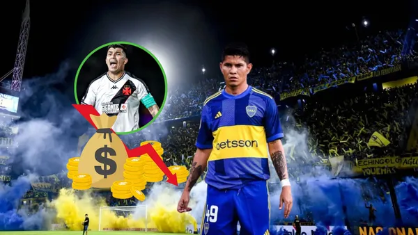 Jorman Campuzano con la camiseta actual de Boca Juniors (2024).