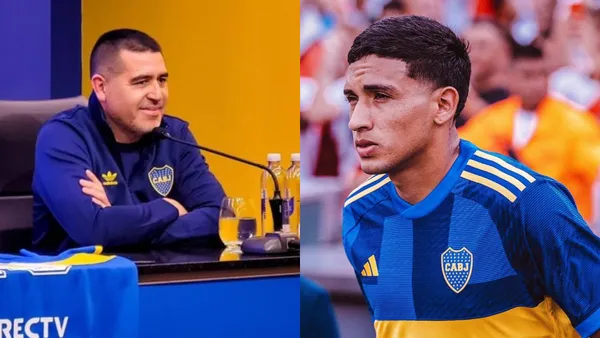 Juan Román Riquelme y Ezequiel Fernández