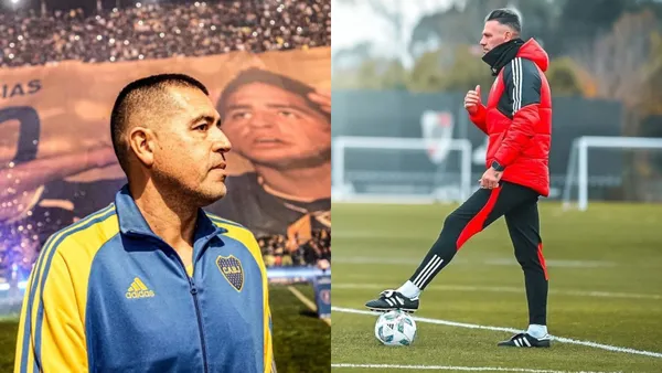 Juan Román Riquelme y Martín Demichelis