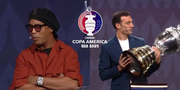La estrella brasileña y el entrenador de la Selección Argentina estuvieron en el sorteo de la Copa América 2024.
