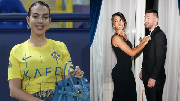 La pareja de Cristiano Ronaldo viste ostentosos atuendos, y Anto Roccuzzo se muestra con sencillos looks.