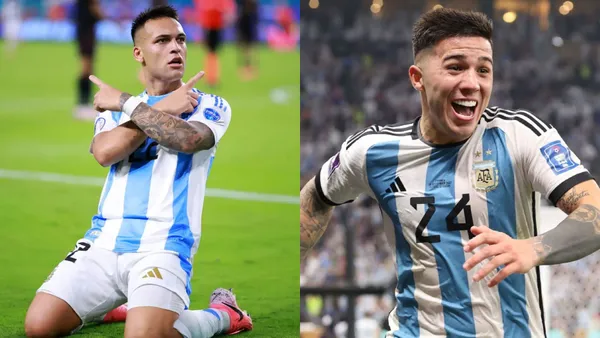 Lautaro Martínez y Enzo Fernández.