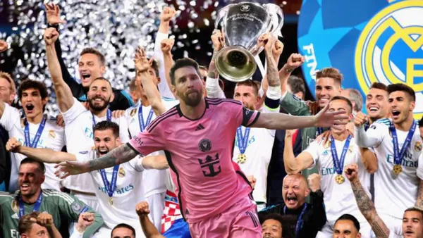 Lionel Messi celebra uno de sus goles con la camiseta del Inter Miami (2024).