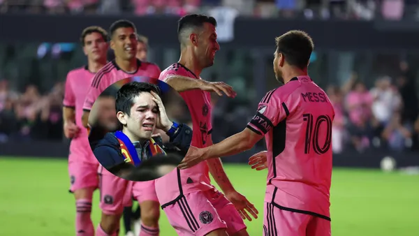 Lionel Messi festeja junto a Sergio Busquets en Inter Miami