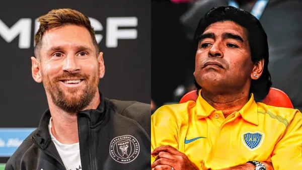 Lionel Messi y Diego Armando Maradona.