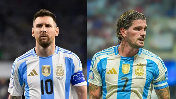 Lionel Messi y Rodrigo De Paul.