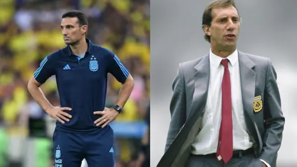Lionel Scaloni y Carlos Bilardo.
