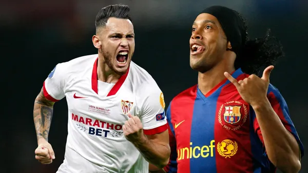 Lucas Ocampos emuló a Ronaldinho con Sevilla