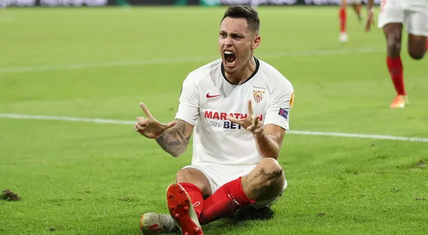 Lucas Ocampos marcó en la victoria 1 a 0 de Sevilla sobre Villarreal.