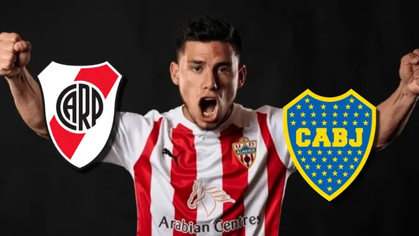 Lucas Robertone con la camiseta de Almería.