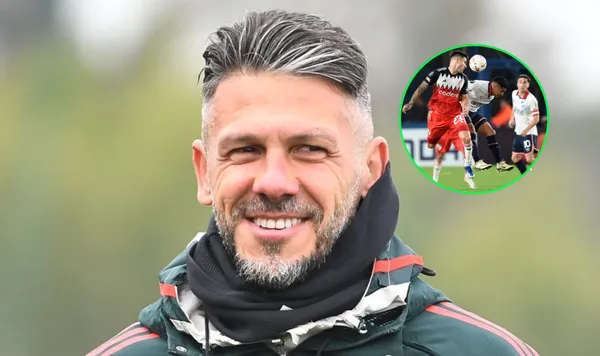 Martín Demichelis con la campera de River.