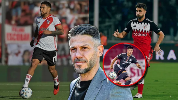 Martín Demichelis y centrales en River: Paulo Díaz, Sebastián Boselli y el chico Daniel Zabala.