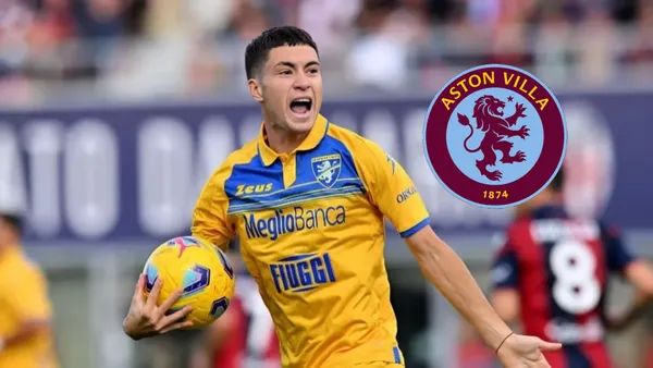 Matías Soulé celebrando un gol con Frosinone.