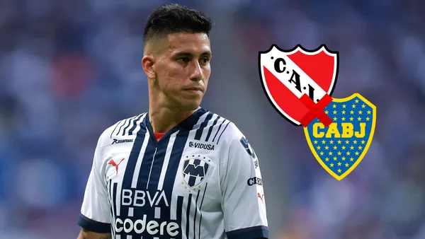 Maxi Meza durante un partido con Rayados de Monterrey,