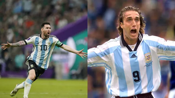 Messi y Batistuta.