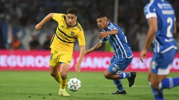 Miguel Merentiel en el último enfrentamiento de Boca con Godoy Cruz.