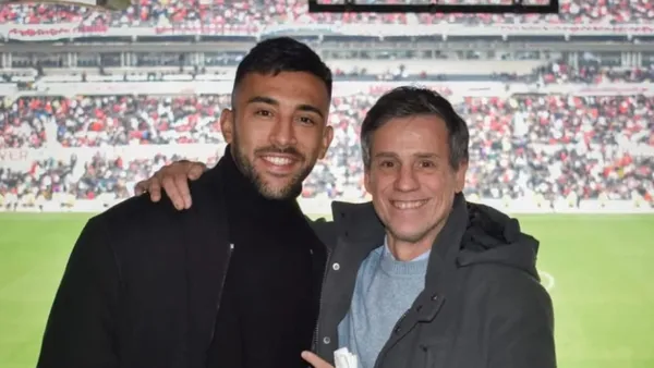 Nicolás González en el Estadio Monumental.