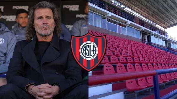 Rubén Insúa en el banco de San Lorenzo.