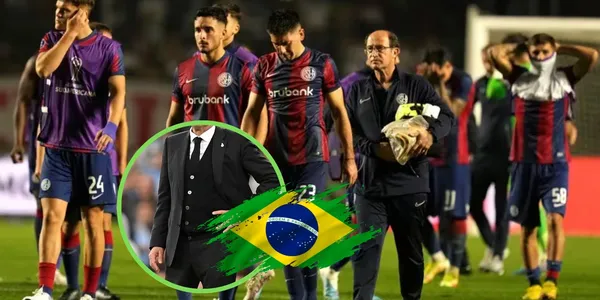 San Lorenzo y la bandera de Brasil.