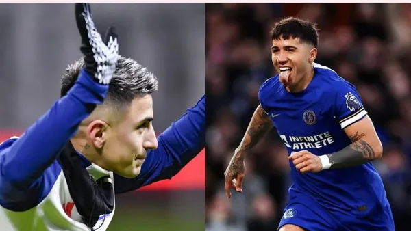 Thiago Almada y Enzo Fernández.