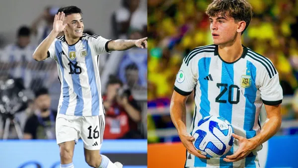 Thiago Almada y Nicolás Paz.