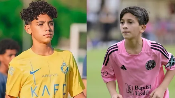 Thiago Messi y Cristiano Ronaldo Jr.