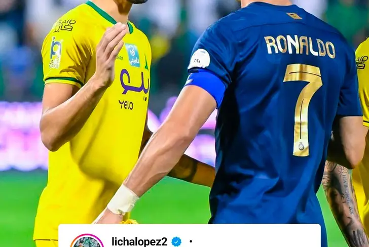 Lisandro López junto a Cristiano Ronaldo.